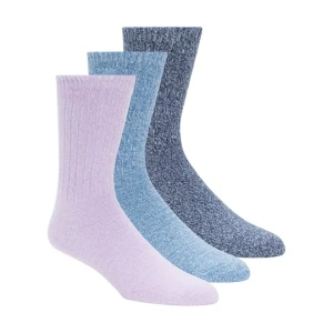 Skechers Super Soft Kozaki Crew skarpety - 3 Pack - Rozowy / Niebieski