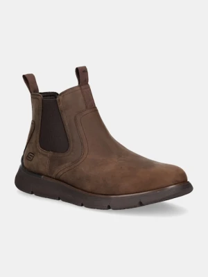 Skechers sztyblety nubukowe AUGUSTINO PAULO kolor brązowy 205227