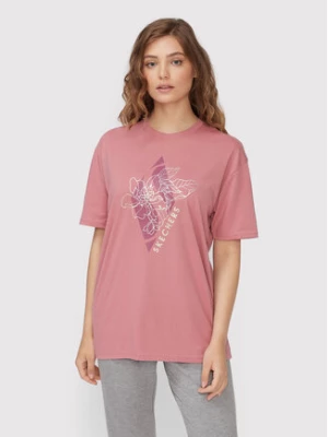 Skechers T-Shirt Diamond Magnolia Outline Everybody WTS354 Różowy Relaxed Fit