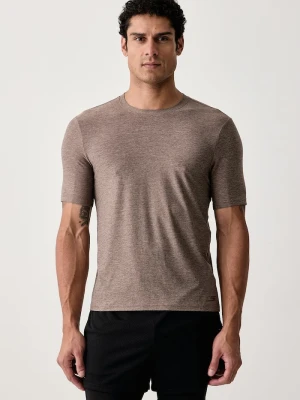 Skechers T-shirt treningowy męski GODRI ALL DAY TEE brązowy