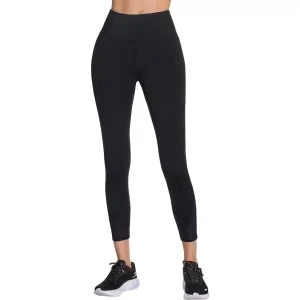 Skechers Tempo High Waisted 7/8 Legging LG83-BLK, Damskie, Czarne, leginsy, nylon, rozmiar: L