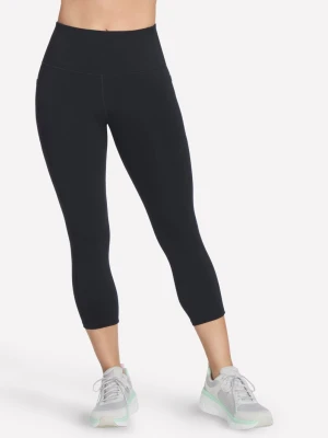 Skechers The GO WALK High Waisted Midcalf legginsy - Czarny