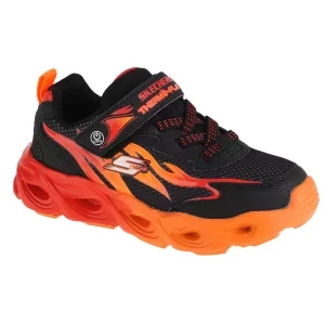 Skechers Thermo Flash - Heat-Flux 400103L-BKRD, Dla chłopca, Czarne, buty sneakers, syntetyk, rozmiar: 27