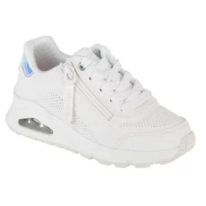Skechers Uno Gen1 - Zip And Stride 310554L-WHT, Dla dziewczynki, Białe, buty sneakers, skóra syntetyczna, rozmiar: 28