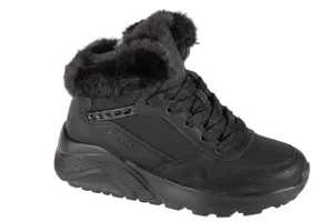 Skechers Uno Lite - Comfurt Collar 310396L-BBK, Dla dziewczynki, Czarne, buty zimowe, skóra syntetyczna, rozmiar: 28