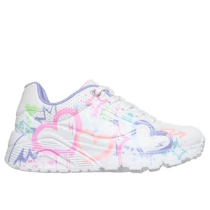Skechers UNO Lite - Reigning Love - Biały/Wielokolorowy