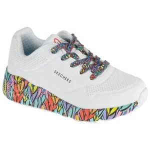 Skechers Uno Lite - Subtle Love 314088L-WMLT, Dla dziewczynki, Białe, buty sneakers, skóra syntetyczna, rozmiar: 31