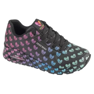 Skechers Uno - Live Colorfully 190006-BKMT, Damskie, Czarne, buty sneakers, skóra syntetyczna, rozmiar: 36