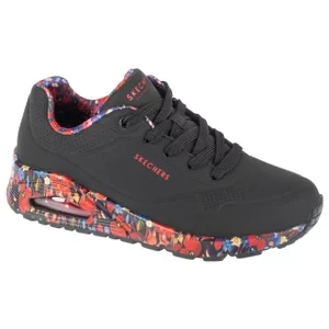 Skechers Uno - Majestic Garden 155583-BKMT, Damskie, Czarne, buty sneakers, skóra syntetyczna, rozmiar: 36