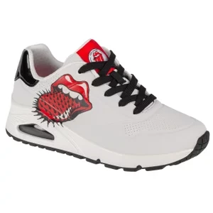 Skechers Uno-Rolling Stones Single 177965-WBK, Damskie, Białe, buty sneakers, skóra syntetyczna, rozmiar: 35,5