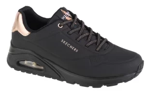 Skechers Uno-Shimmer Away 155196-BBK, Damskie, Czarne, buty sneakers, skóra syntetyczna, rozmiar: 36