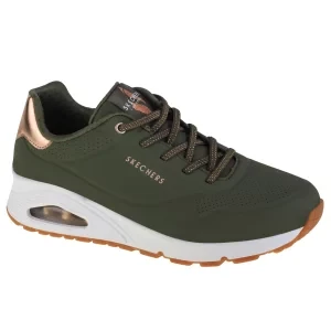 Skechers Uno-Shimmer Away 155196-OLV, Damskie, Zielone, buty sneakers, skóra syntetyczna, rozmiar: 36