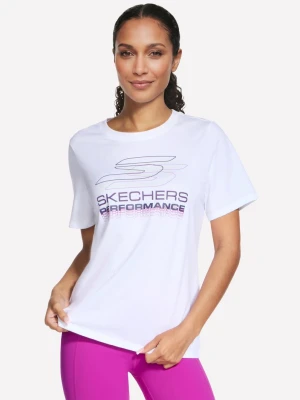 Skechers Velocity koszulka - Bialy / Lawendowy / Rozowy
