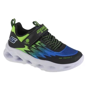 Skechers Vortex-Flash 400600L-BBLM, Dla chłopca, Czarne, buty sportowe, tkanina, rozmiar: 28