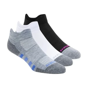 Skechers Work: Lowcut Heel Tab skarpety - 3 Pack - Szary/Czarny