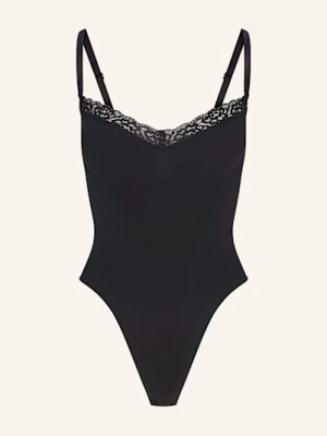 Skims Body Modelujące Seamless Sculpt Lace Thong Bodysuit schwarz