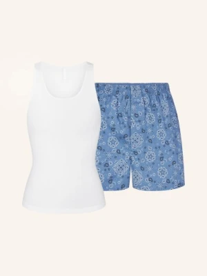 Skims Krótka Piżama Cotton Poplin blau