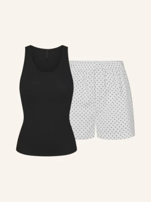 Skims Krótka Piżama Cotton Poplin schwarz