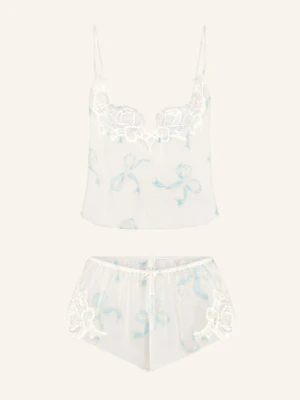 Skims Piżama Typu Shorty Skims Romance Z Jedwabiu weiss