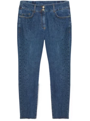Skinny Jeans z Aplikacjami i Kamieniami Fiorella Rubino
