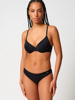 SKINY Biustonosz damski z fiszbinami - usztywniany Kobiety Modal czarny jednolity,