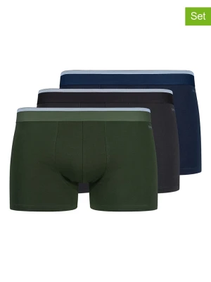 Skiny Bokserki (3 pary) w kolorze granatowym, czarnym i zielonym rozmiar: S