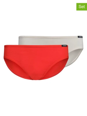 Skiny Majtki (2 pary) w kolorze kremowym i czerwonym rozmiar: 164