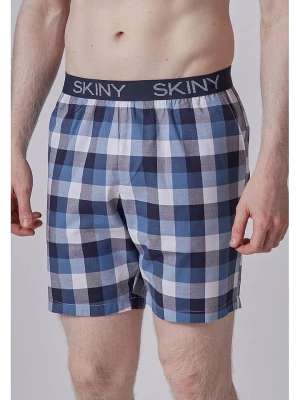 Skiny Szorty piżamowe w kolorze niebiesko-białym rozmiar: S