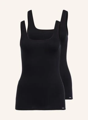 Skiny Topy, 2 Szt. Advantage Cotton schwarz