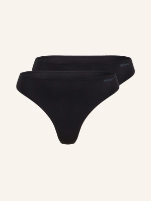 Skiny Zestaw 2 Sztuk Stringów Advantage Cotton Stretch schwarz CZARNY