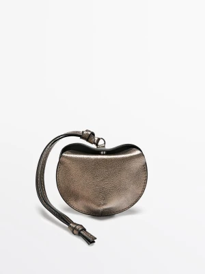 Składane Etui Na Słuchawki Airpods Ze Skóry Nappa - Srebrny - - Massimo Dutti - Kobieta
