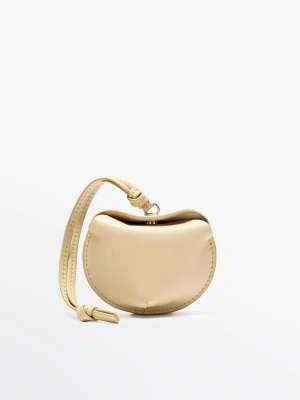 Składane Etui Na Słuchawki Airpods Ze Skóry Nappa - Waniliowy - - Massimo Dutti - Kobieta