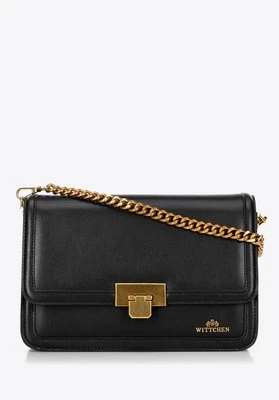 Skórzana crossbody z odpinanym łańcuszkiem czarna Wittchen