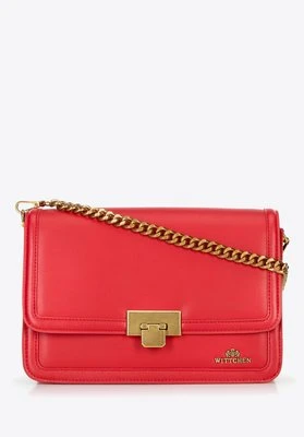 Skórzana crossbody z odpinanym łańcuszkiem czerwona Wittchen