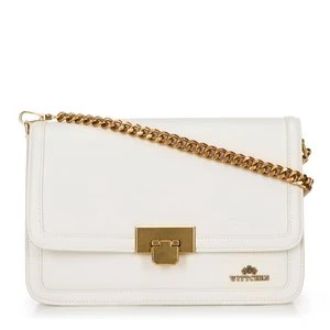 Skórzana crossbody z odpinanym łańcuszkiem kremowa Wittchen