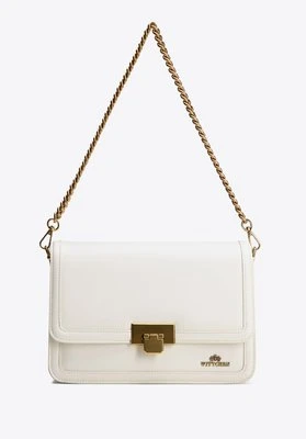Skórzana crossbody z odpinanym łańcuszkiem kremowa Wittchen