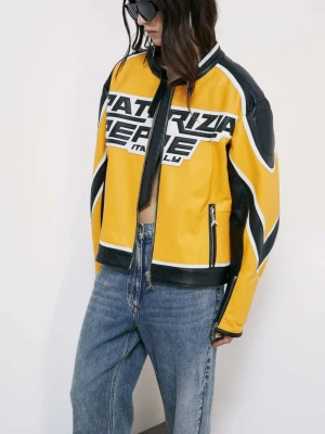 Skórzana kurtka biker racing PATRIZIA PEPE