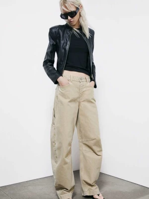 Skórzana kurtka motocyklowa z dzianinowymi wstawkami PATRIZIA PEPE