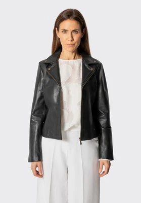 Skórzana kurtka z przeszyciami czarna Wittchen