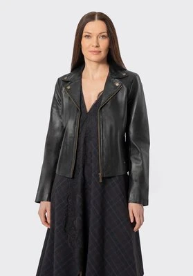 Skórzana kurtka z przeszyciami czarna Wittchen
