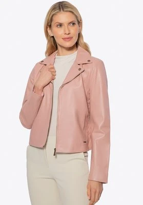 Skórzana kurtka z przeszyciami różowa Wittchen