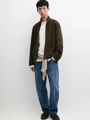 Skórzana Kurtka Zamszowa - Czekoladowy - Massimo Dutti - Male