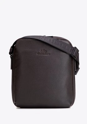 Skórzana listonoszka męska z szerokim otwarciem brązowa Wittchen