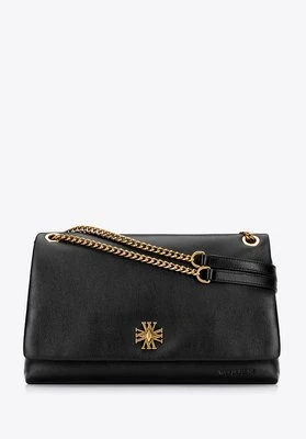 Skórzana listonoszka na łańcuszku czarno - złota Wittchen