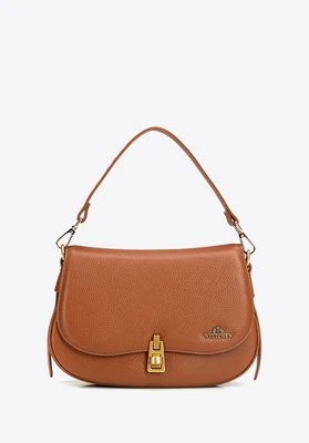 Skórzana listonoszka typu saddle bag brązowa Wittchen