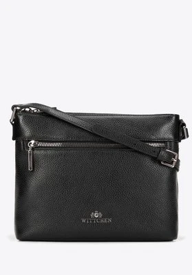 Skórzana listonoszka z regulowanym paskiem czarno - grafitowa Wittchen