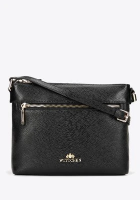 Skórzana listonoszka z regulowanym paskiem czarno - złota Wittchen