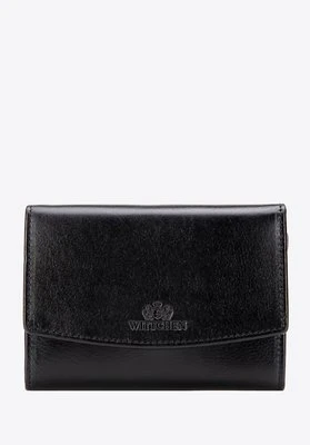 Skórzana portmonetka damska duża czarna Wittchen