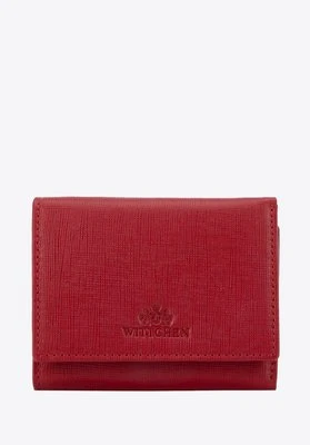Skórzana portmonetka damska saffiano czerwona Wittchen