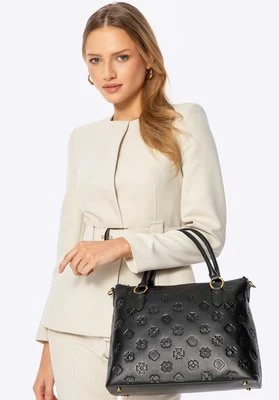 Skórzana shopperka w sygnaturę czarno - złota Wittchen